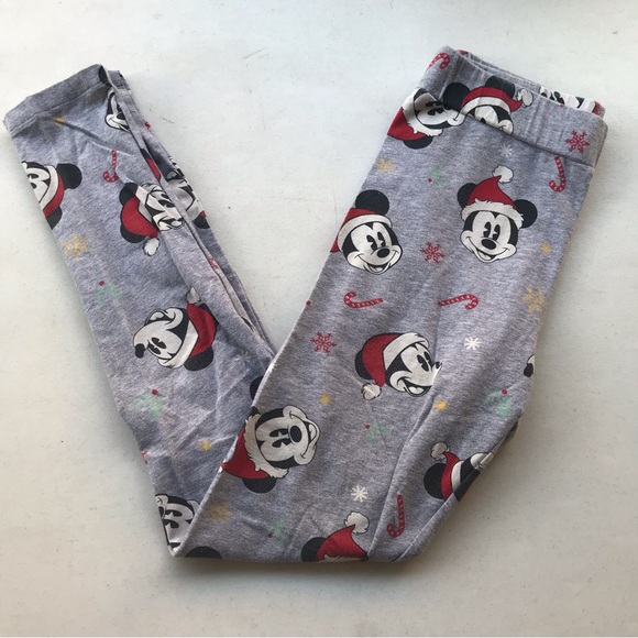 H&M Divided x Disney | Gray Santa Mickey Mouse Christmas Leggings size Small - Picture 1 of 3